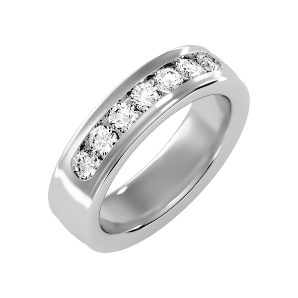 Apex Men's Broad Band Ring-Color_White-Gold
