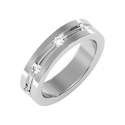 Zenith Men's Broad Band Ring-Color_White-Gold