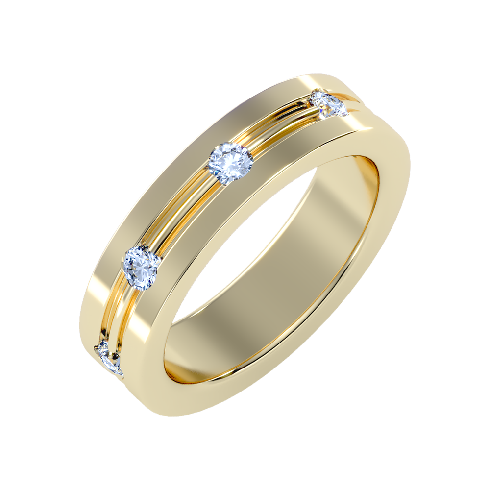 Zenith Men's Broad Band Ring-Color_Yellow-Gold