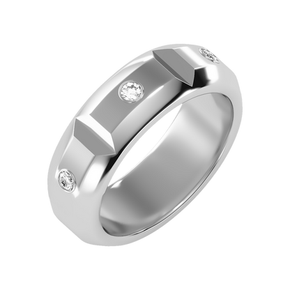 Grandeur Men's Broad Band Ring-Color_White-Gold