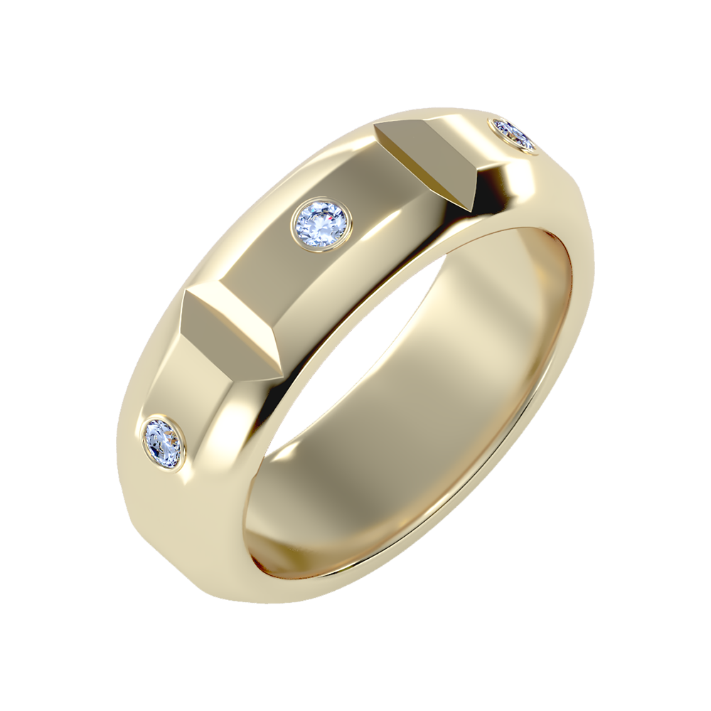 Grandeur Men's Broad Band Ring-Color_Yellow-Gold