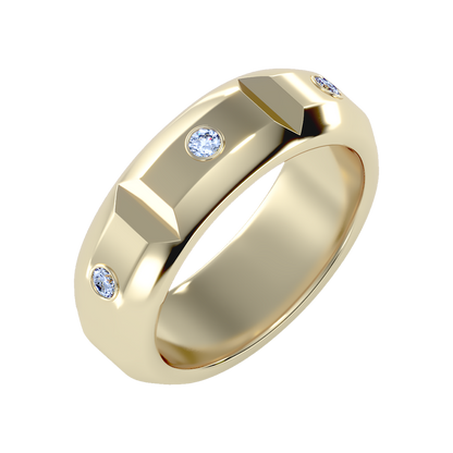 Grandeur Men's Broad Band Ring-Color_Yellow-Gold