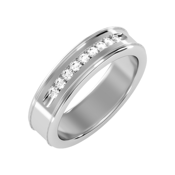 Lusterous Men's Broad Band Ring-Color_White-Gold