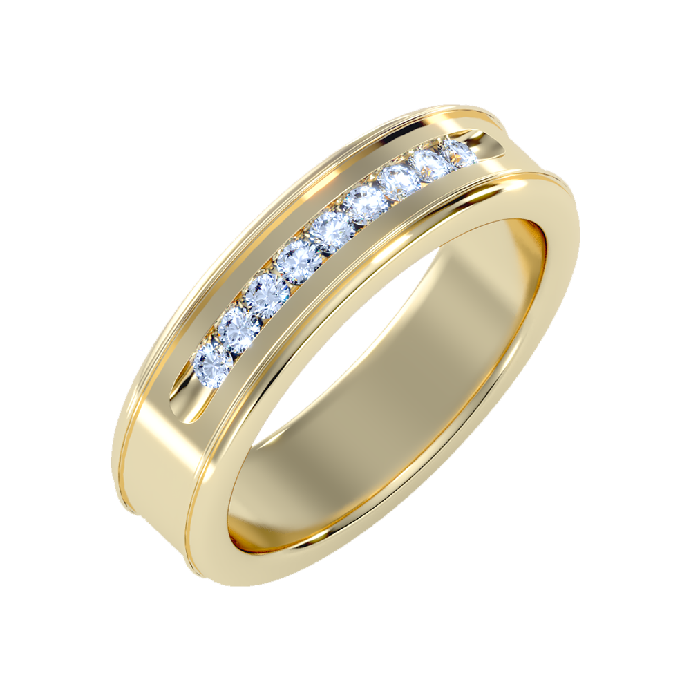 Lusterous Men's Broad Band Ring-Color_Yellow-Gold