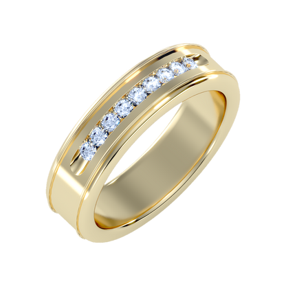 Lusterous Men's Broad Band Ring-Color_Yellow-Gold