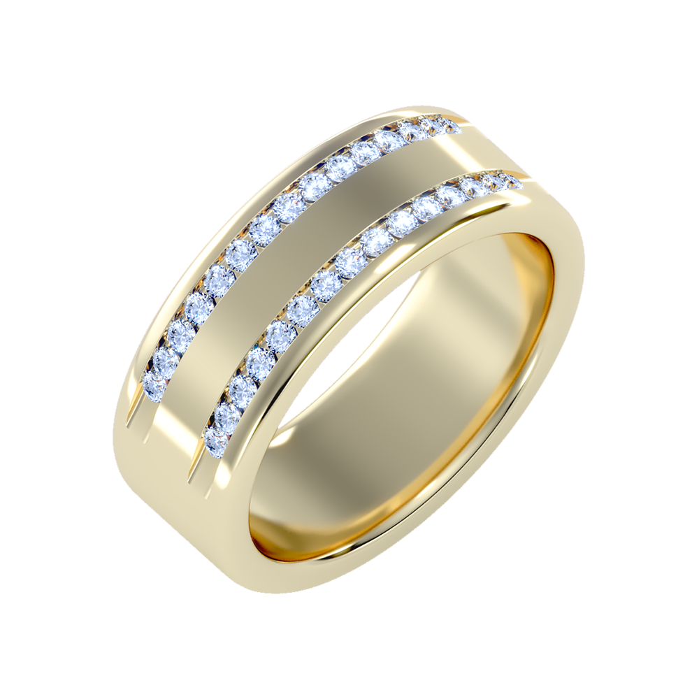 Shine Men's Broad Band Ring-Color_Yellow-Gold