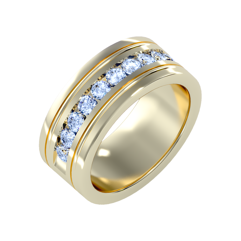 Prestige Men's Broad Band Ring-Color_Yellow-Gold