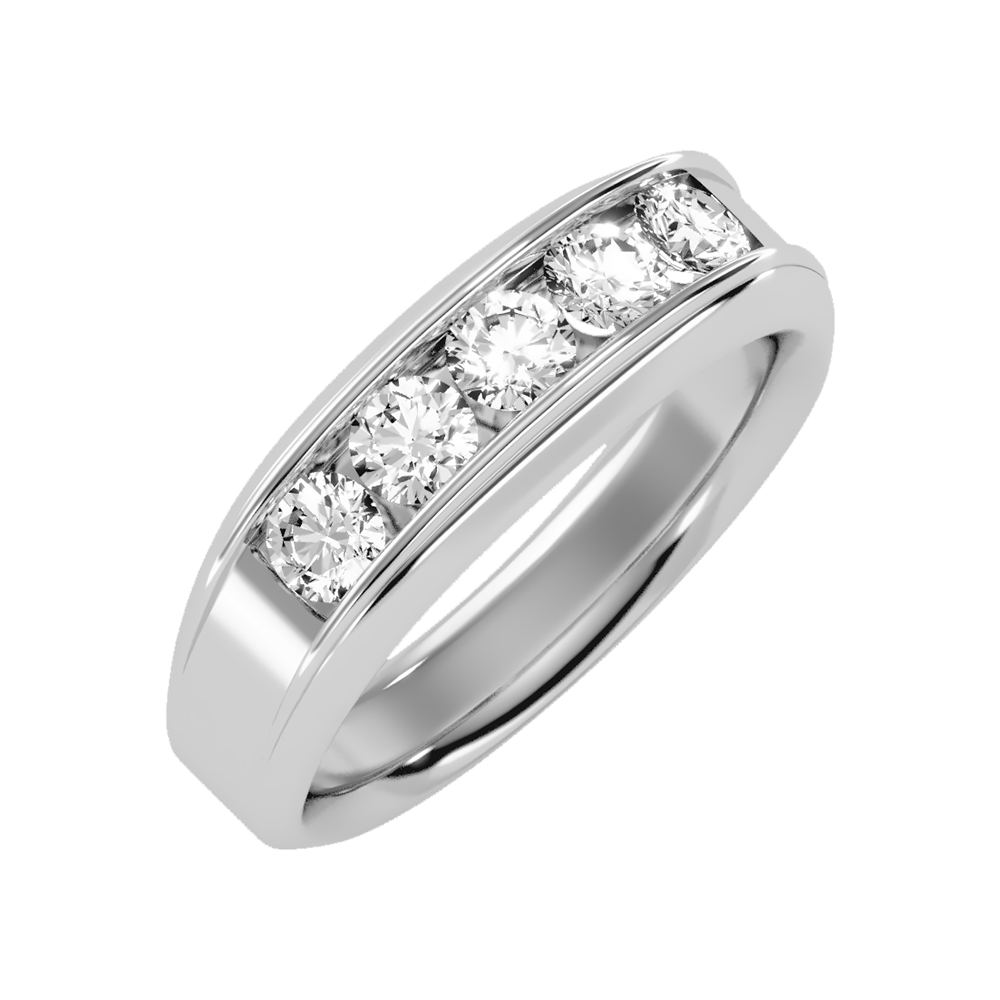 Ultimate jewel Men's Broad Band Ring-Color_White-Gold