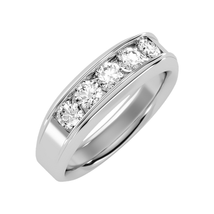 Ultimate jewel Men's Broad Band Ring-Color_White-Gold