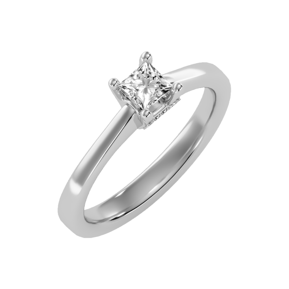 Refulgent Solitaire Ring-Color_White-Gold