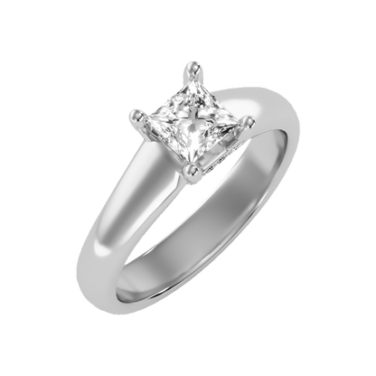 Gleaming Solitaire Ring-Color_White-Gold