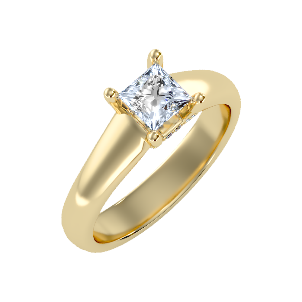 Gleaming Solitaire Ring-Color_Yellow-Gold