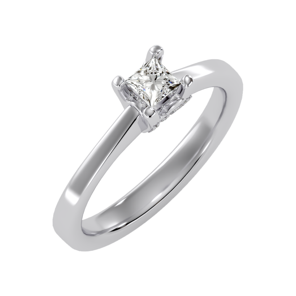 Forever Single Stone Ring-Color_White-Gold