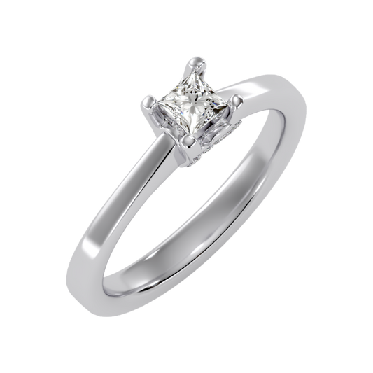 Forever Single Stone Ring-Color_White-Gold