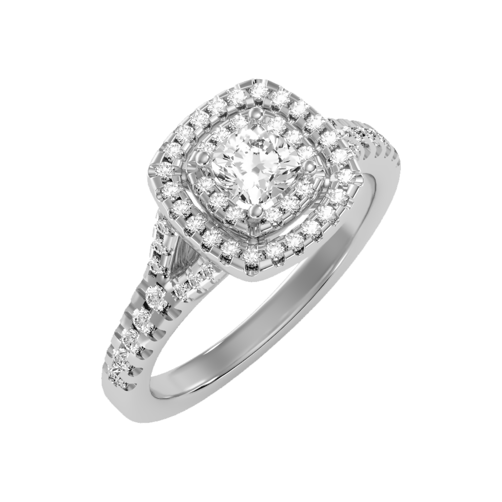 Glowing Halo Solitaire Ring