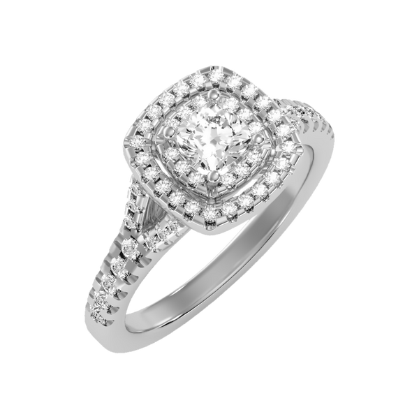 Glowing Halo Solitaire Ring