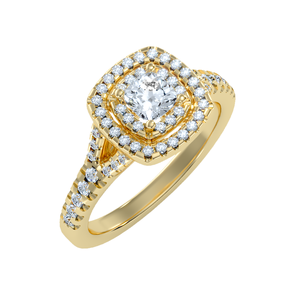 Glowing Halo Solitaire Ring