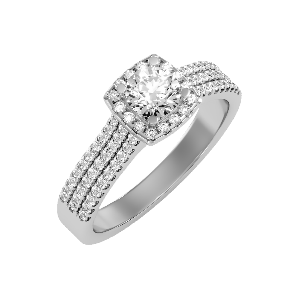 Incandescent Halo Solitaire Ring-Color_White-Gold