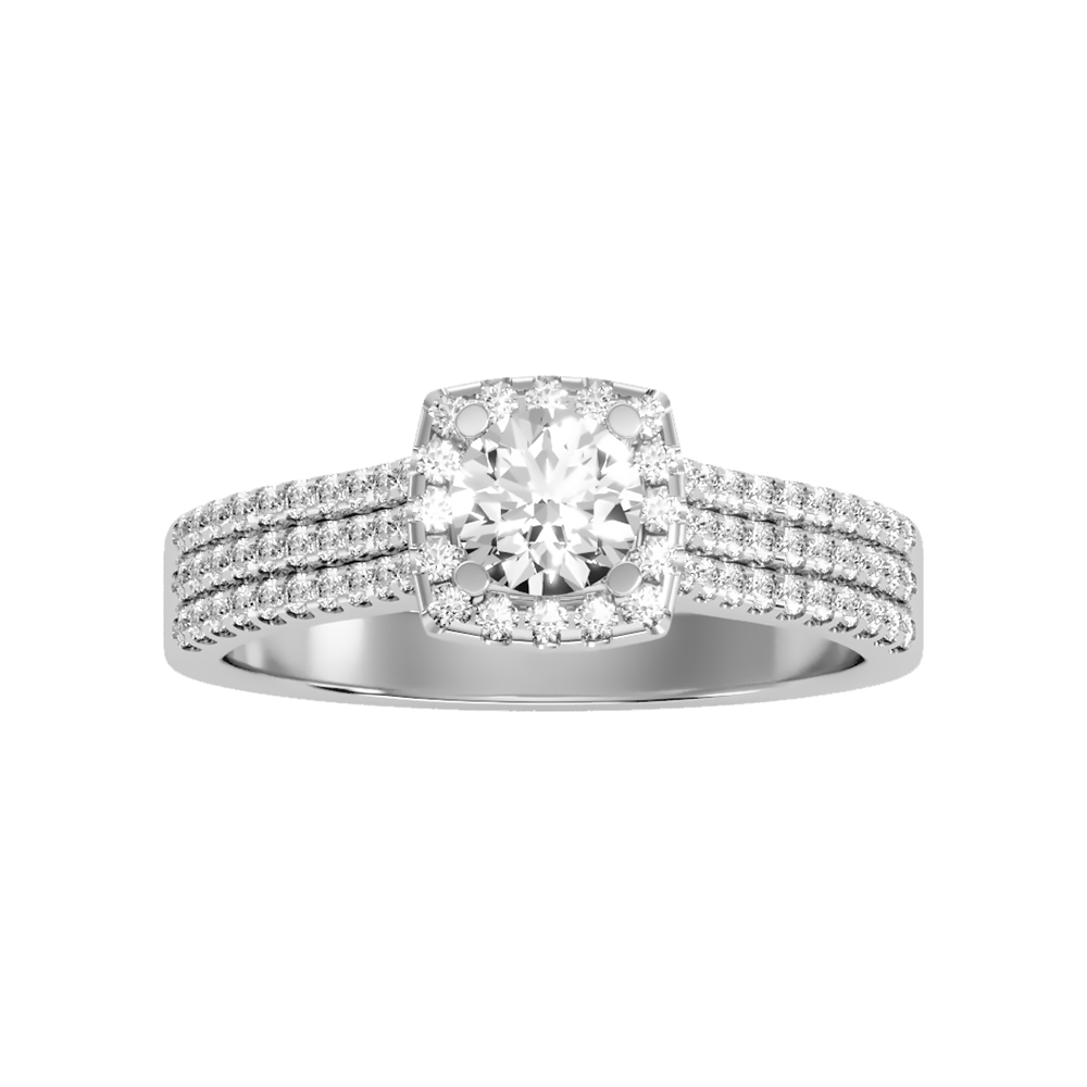 Incandescent Halo Solitaire Ring