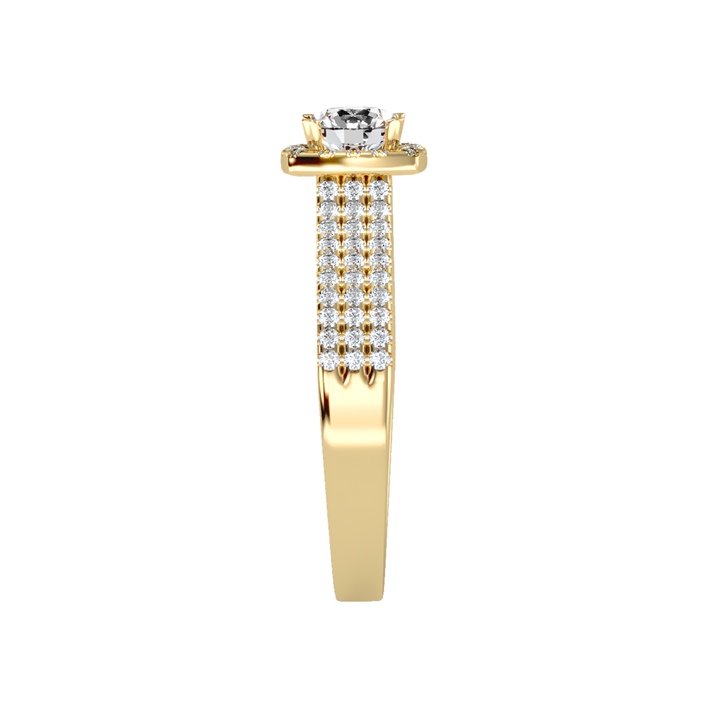 Incandescent Halo Solitaire Ring