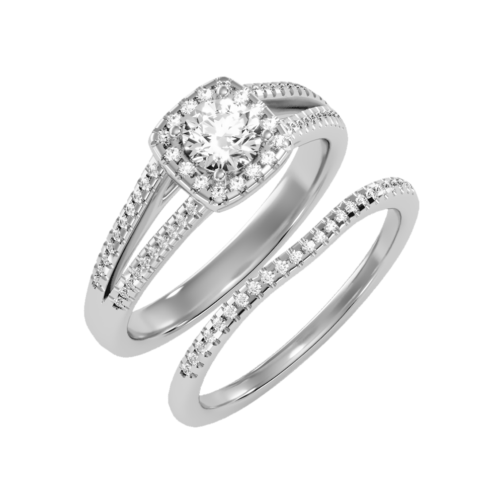 Lambent Bridal Ring Set-Color_White-Gold