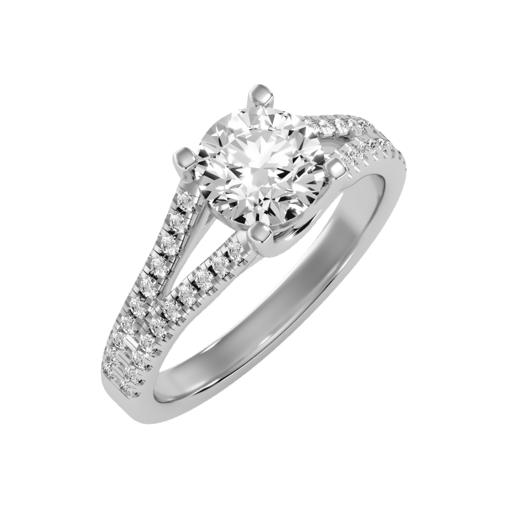 Luminous Halo Solitaire Ring-Color_White-Gold