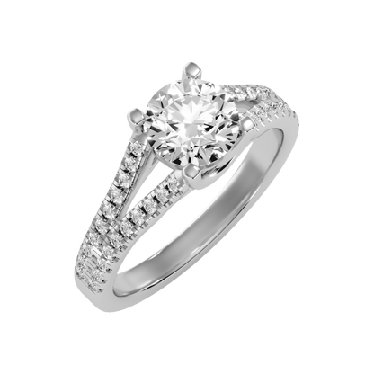 Luminous Halo Solitaire Ring-Color_White-Gold