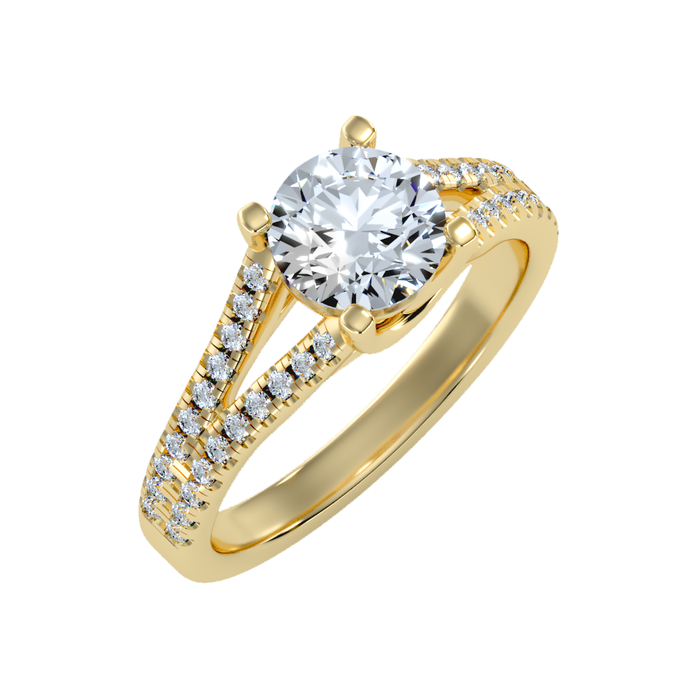 Luminous Halo Solitaire Ring-Color_Yellow-Gold