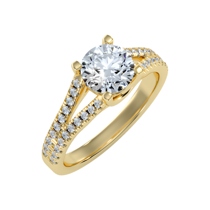 Luminous Halo Solitaire Ring-Color_Yellow-Gold