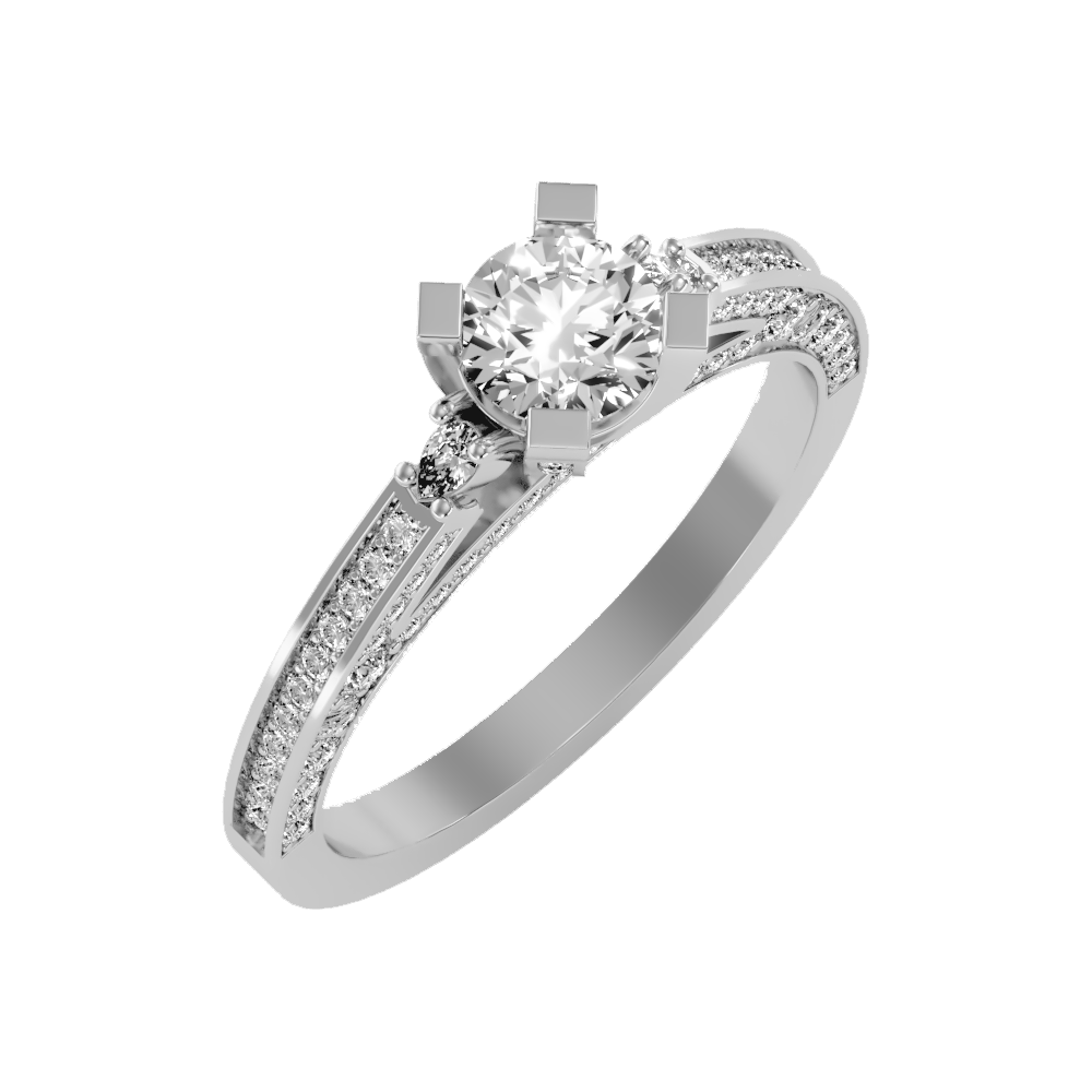 Reefulgent Solitaire Ring-Color_White-Gold