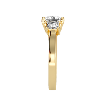 Sparkling Diamond Tri Stone Ring