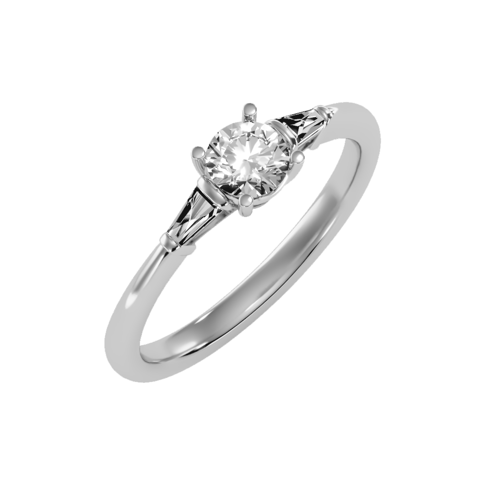 Dazzling Solitaire Ring-Color_White-Gold