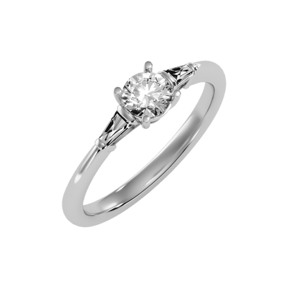 Dazzling Solitaire Ring-Color_White-Gold