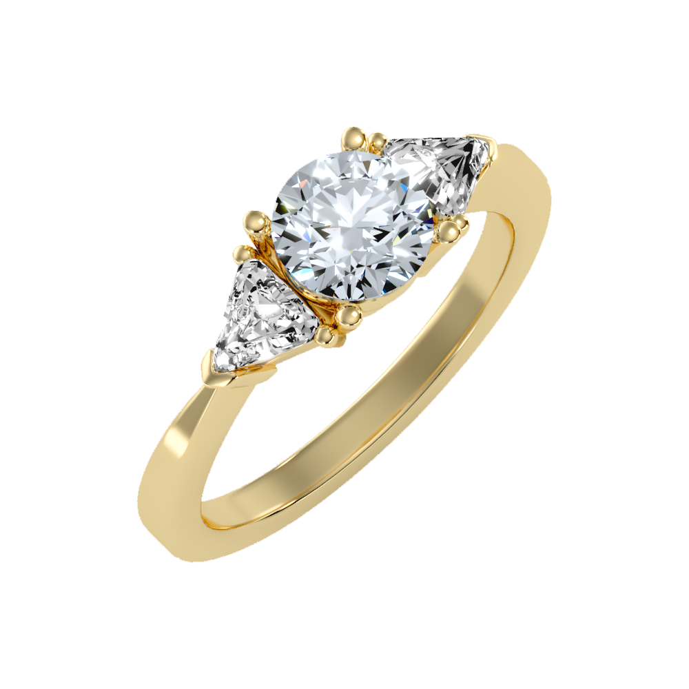 Sparking Tri Stone Ring