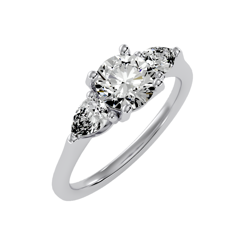 Celestial Halo Solitaire Ring-Color_White-Gold