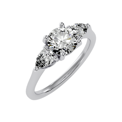 Celestial Halo Solitaire Ring-Color_White-Gold