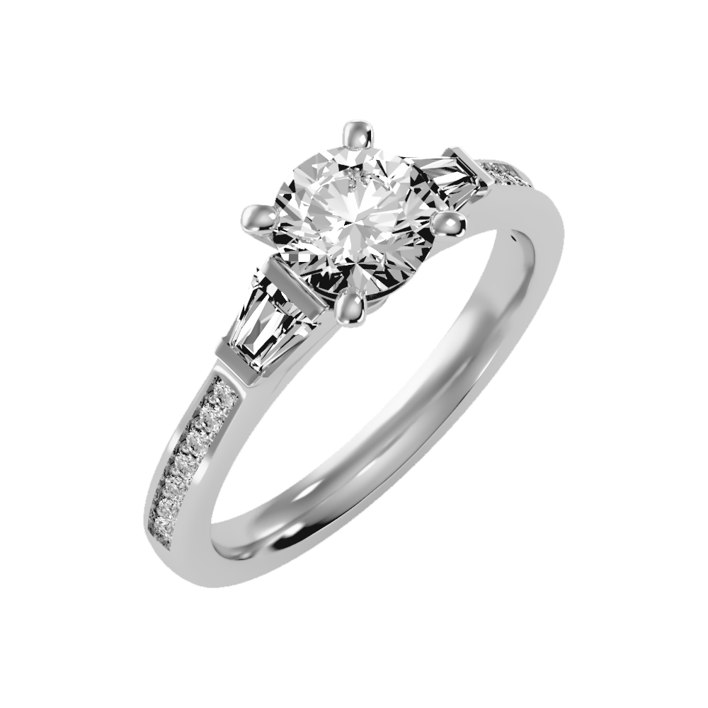 Prime Halo Solitaire Ring-Color_White-Gold