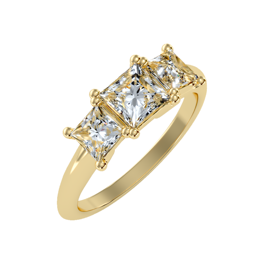 Warm Tri Stone Ring-Color_Yellow-Gold