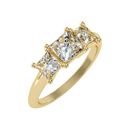 Warm Tri Stone Ring-Color_Yellow-Gold