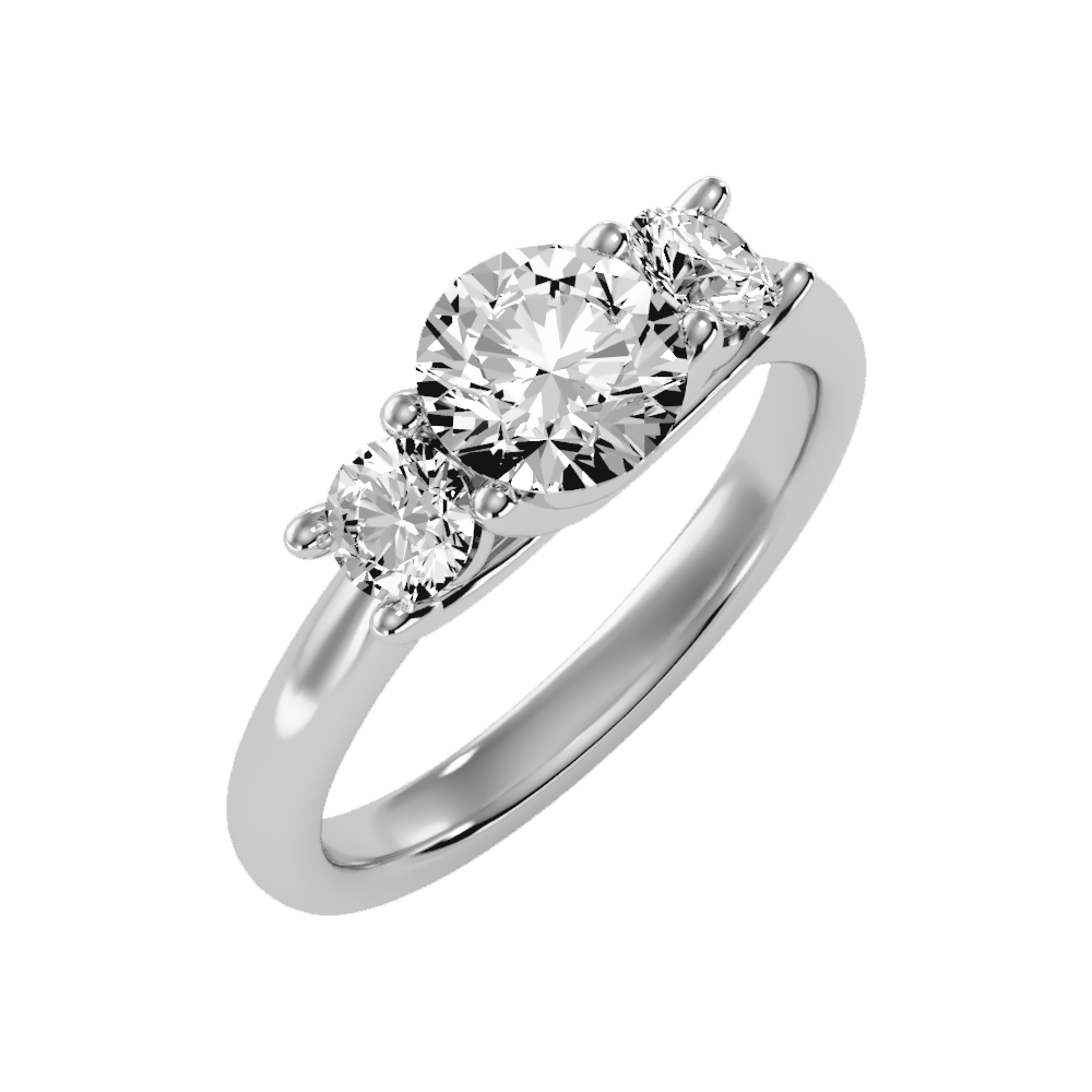 Chief Halo Solitaire Ring-Color_White-Gold