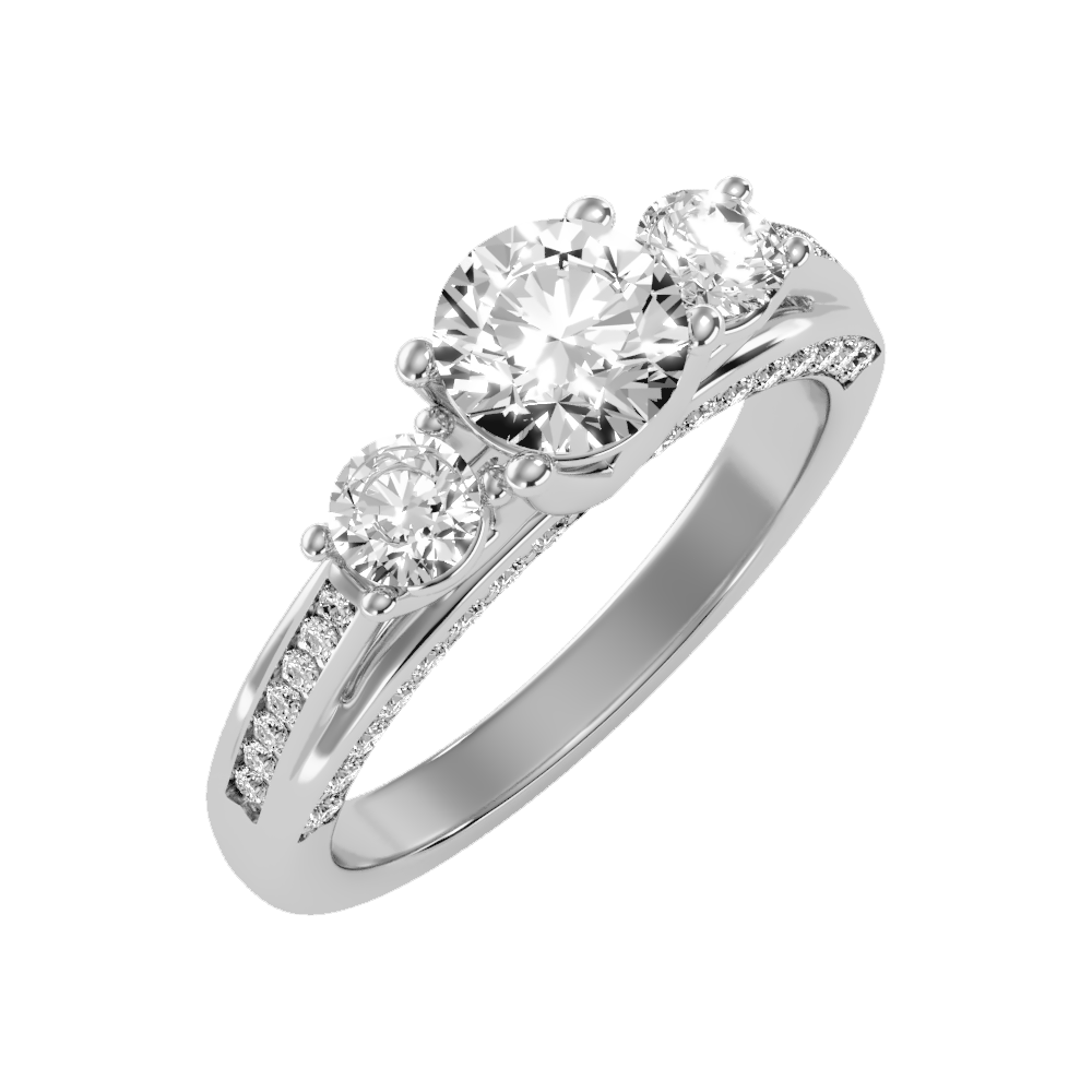 Unmatched Halo Solitaire Ring-Color_White-Gold