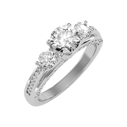 Unmatched Halo Solitaire Ring-Color_White-Gold