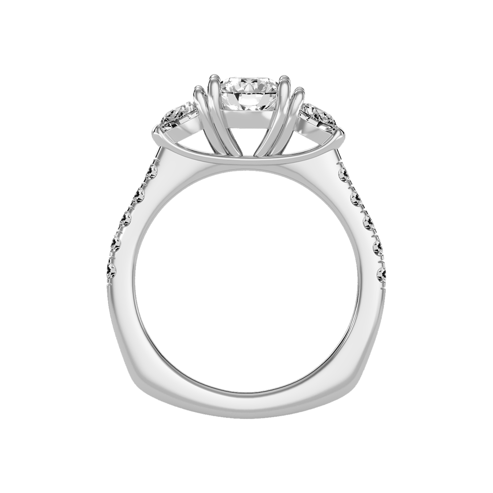 Stylish Halo Solitaire Ring