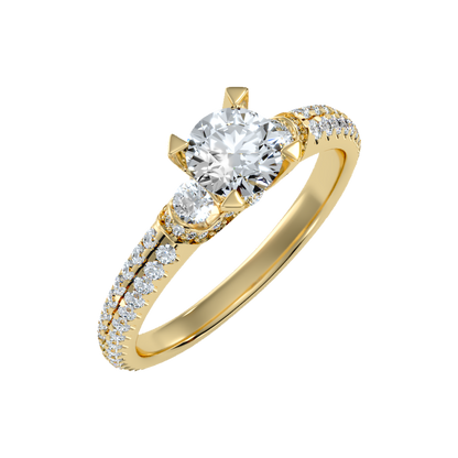 Elight Tri Stone Ring-Color_Yellow-Gold