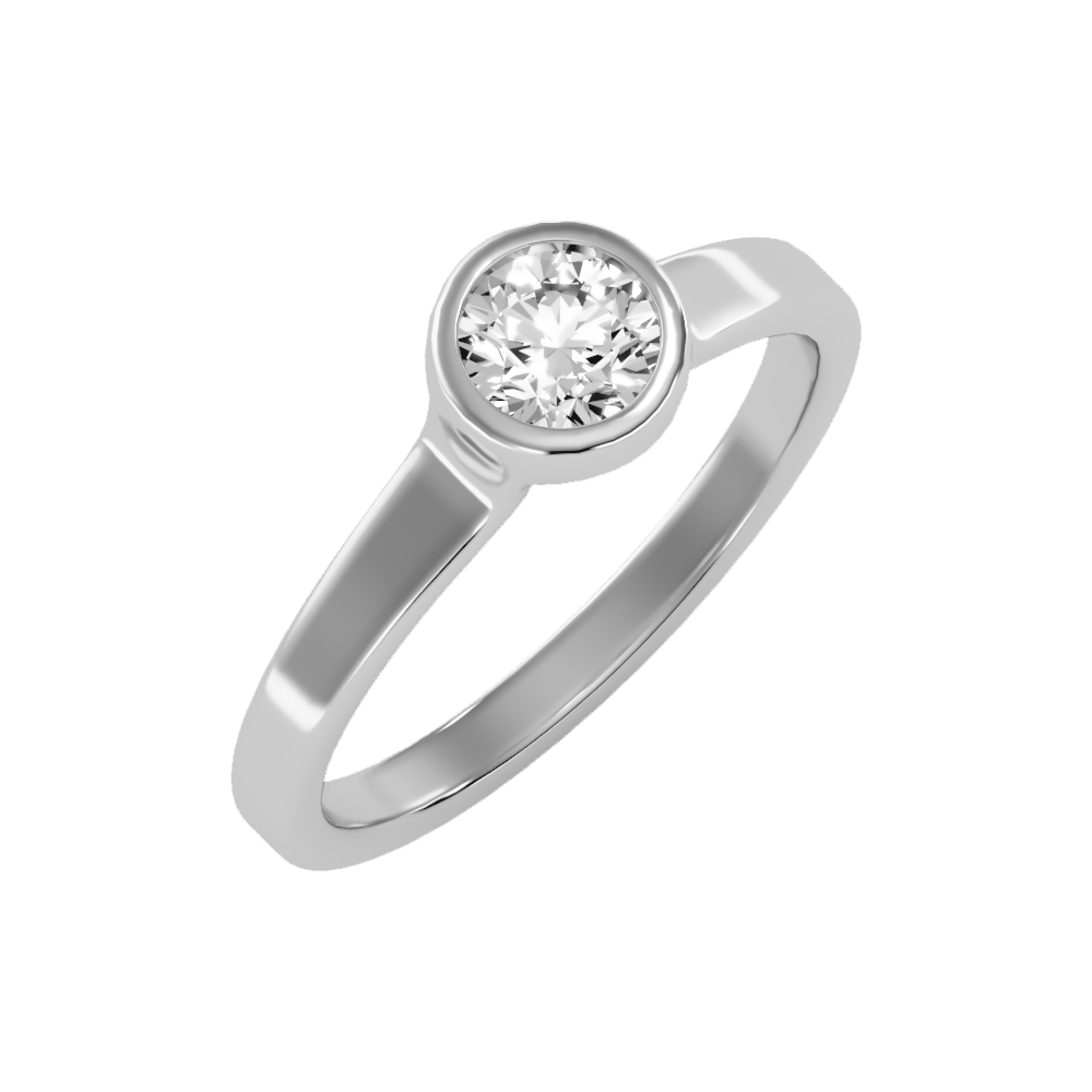 Beamy Solitaire Ring-Color_White-Gold