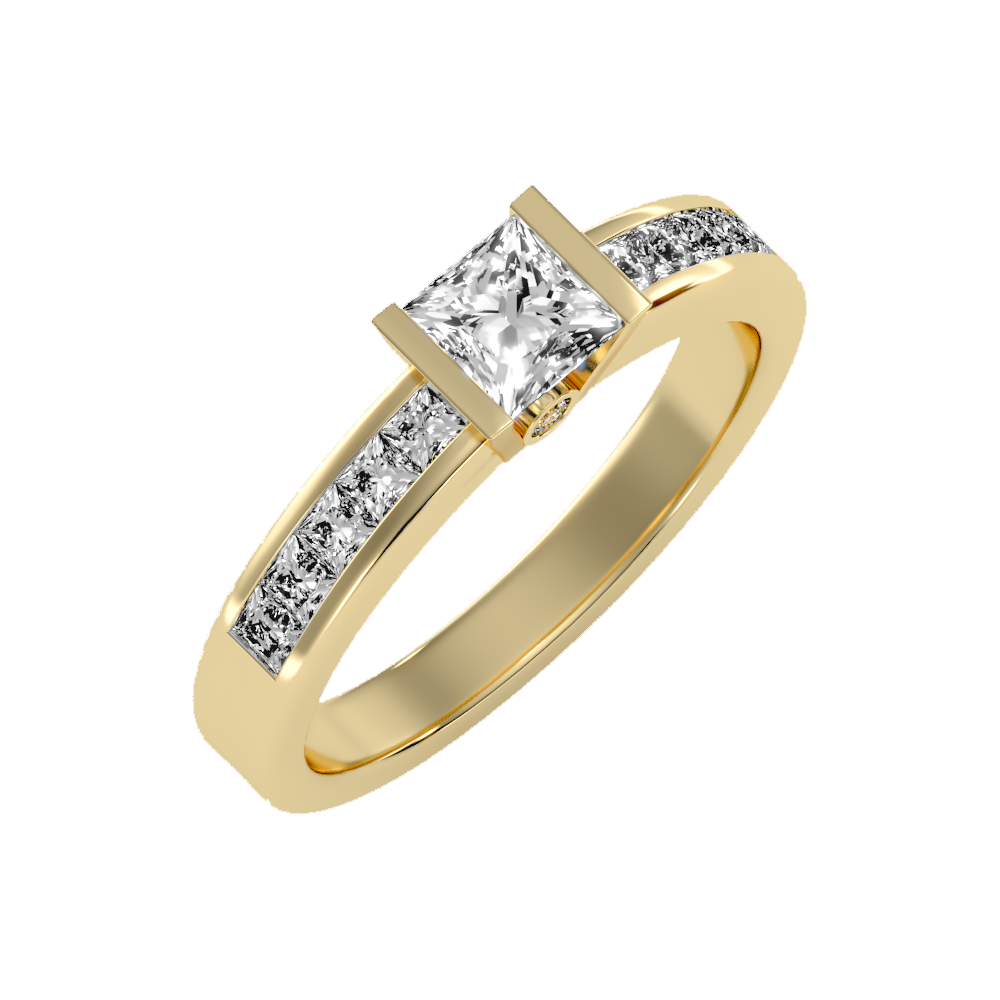 Burnished Solitaire Ring-Color_Yellow-Gold