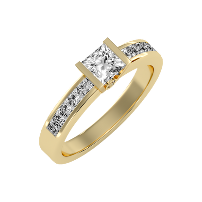 Burnished Solitaire Ring-Color_Yellow-Gold