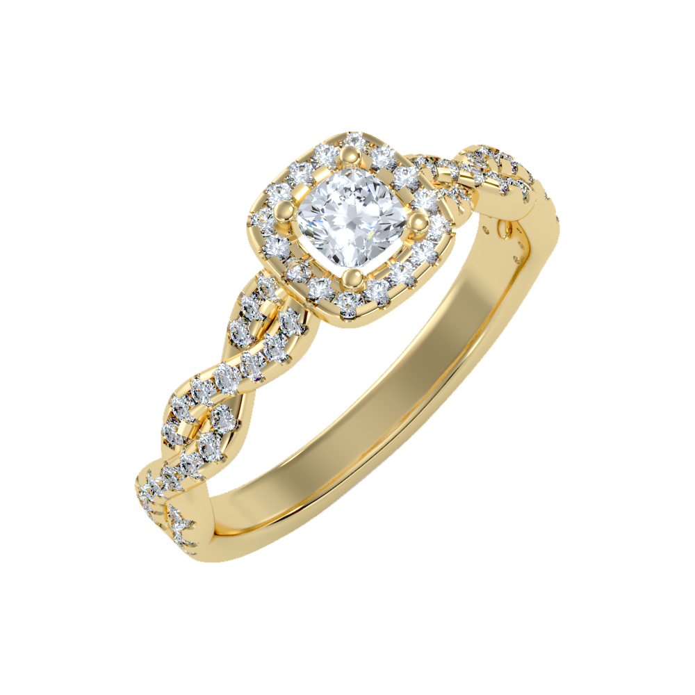 Brilliance Halo Solitaire Ring-Color_Yellow-Gold