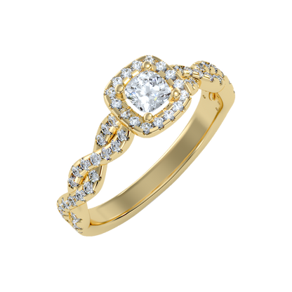 Brilliance Halo Solitaire Ring-Color_Yellow-Gold