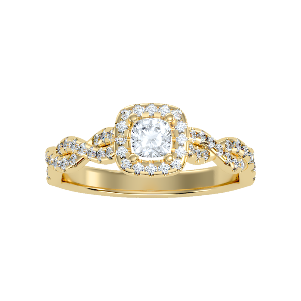 Brilliance Halo Solitaire Ring